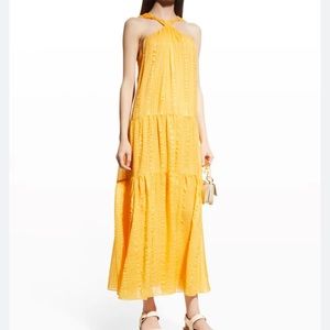frame ruched mixed media maxi dress Frame Ruched Mixed Media Maxi Dress In Bone - 40% Off